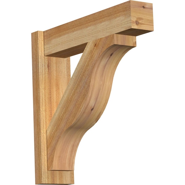 Ekena Millwork Funston Block Rough Sawn Outlooker, Western Red Cedar, 6"W x 24"D x 24"H OUT06X24X24FST05RWR - main